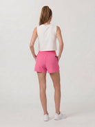 YUCOLEN Women's High Waisted Lightweight Running Shorts - Stretch Workout Shorts in Rose Red