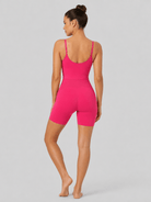YUCOLEN Women's Seamless Tummy Control Bodysuit Back Pull Down Wireless Shapewear in Rose Red