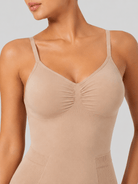 YUCOLEN Women's Seamless Tummy Control Bodysuit Back Pull Down Wireless Shapewear in Skin