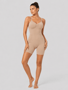 YUCOLEN Women's Seamless Tummy Control Bodysuit Back Pull Down Wireless Shapewear in Skin