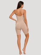 YUCOLEN Women's Seamless Tummy Control Bodysuit with Back Pull-Down Design in Skin