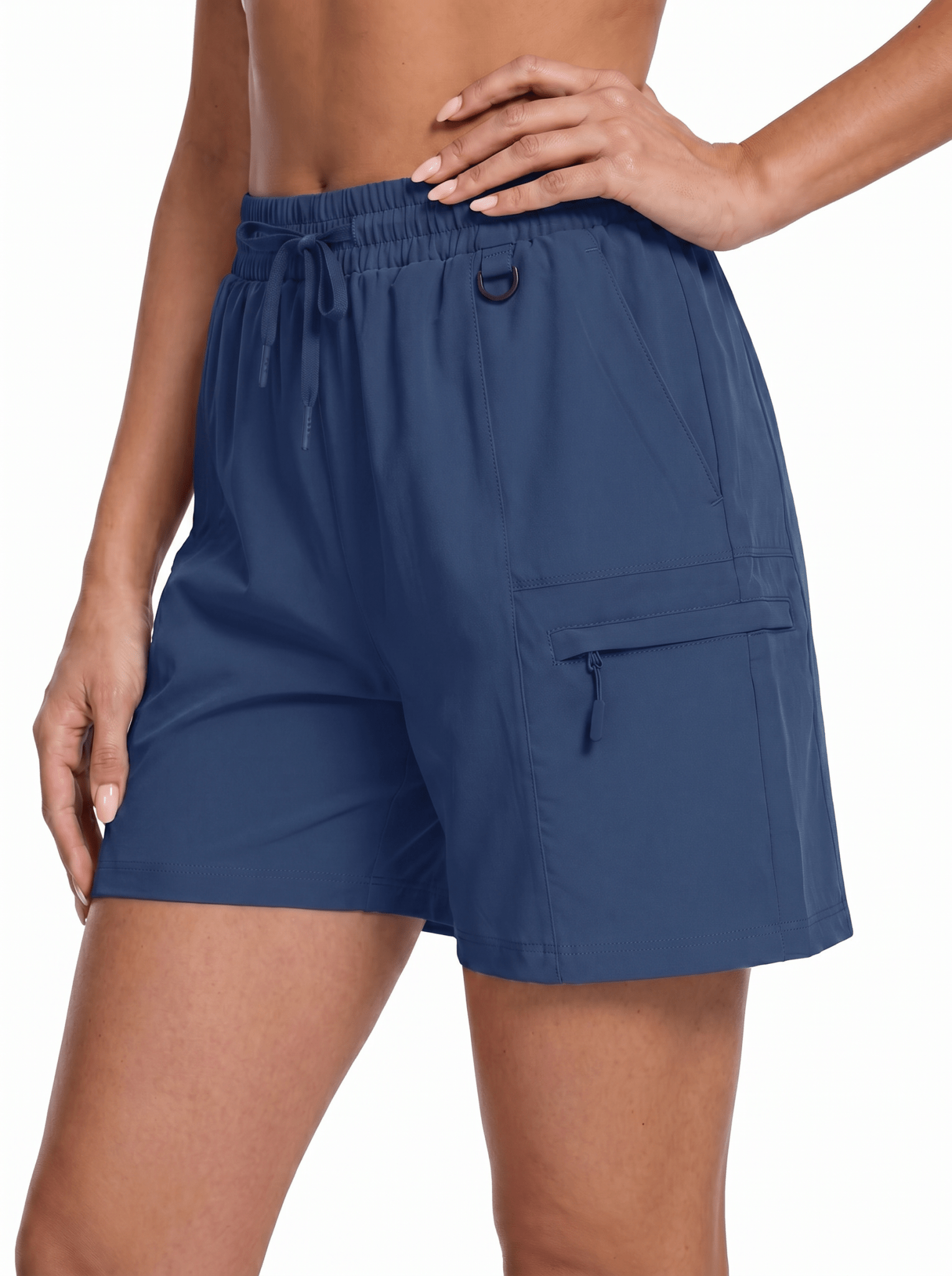 YUCOLEN Women's Quick Dry Hiking Cargo Shorts UPF 50 Plus Lightweight 5 Inch Athletic Shorts in Tomato Red
