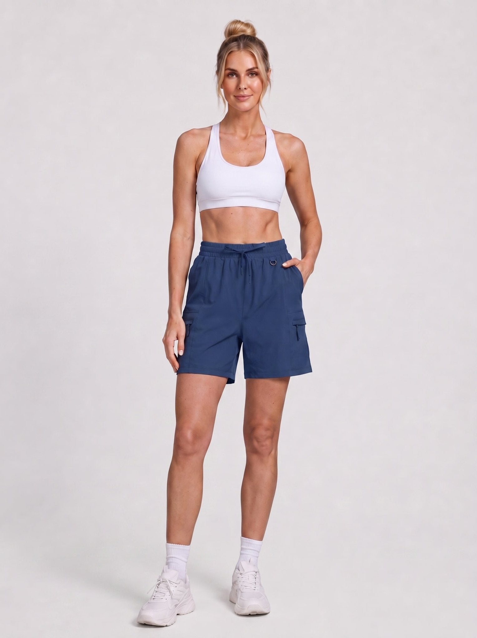 YUCOLEN Women's Quick Dry Hiking Cargo Shorts UPF 50 Plus Lightweight 5 Inch Athletic Shorts in Tomato Red