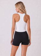 YUCOLEN Women Crop Workout Tank Top with Built in Bra Padded Racerback Yoga Top in White