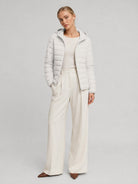 YUCOLEN Women Lightweight Hooded Jacket Water-Resistant Quilted Outdoor Coat in White
