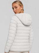 YUCOLEN Women Lightweight Hooded Jacket Water-Resistant Quilted Outdoor Coat in White