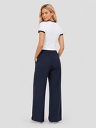 YUCOLEN Women Slim Fit Color Block Crop Top - High Stretch Athletic Shirt in White
