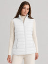 YUCOLEN Women's 270g Lightweight Down Quilted Puffer Vest Windproof Sleeveless Jacket in White