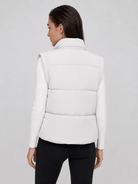 YUCOLEN Women's Cropped Puffer Vest Lightweight Windproof Insulated Gilet with Pockets in White