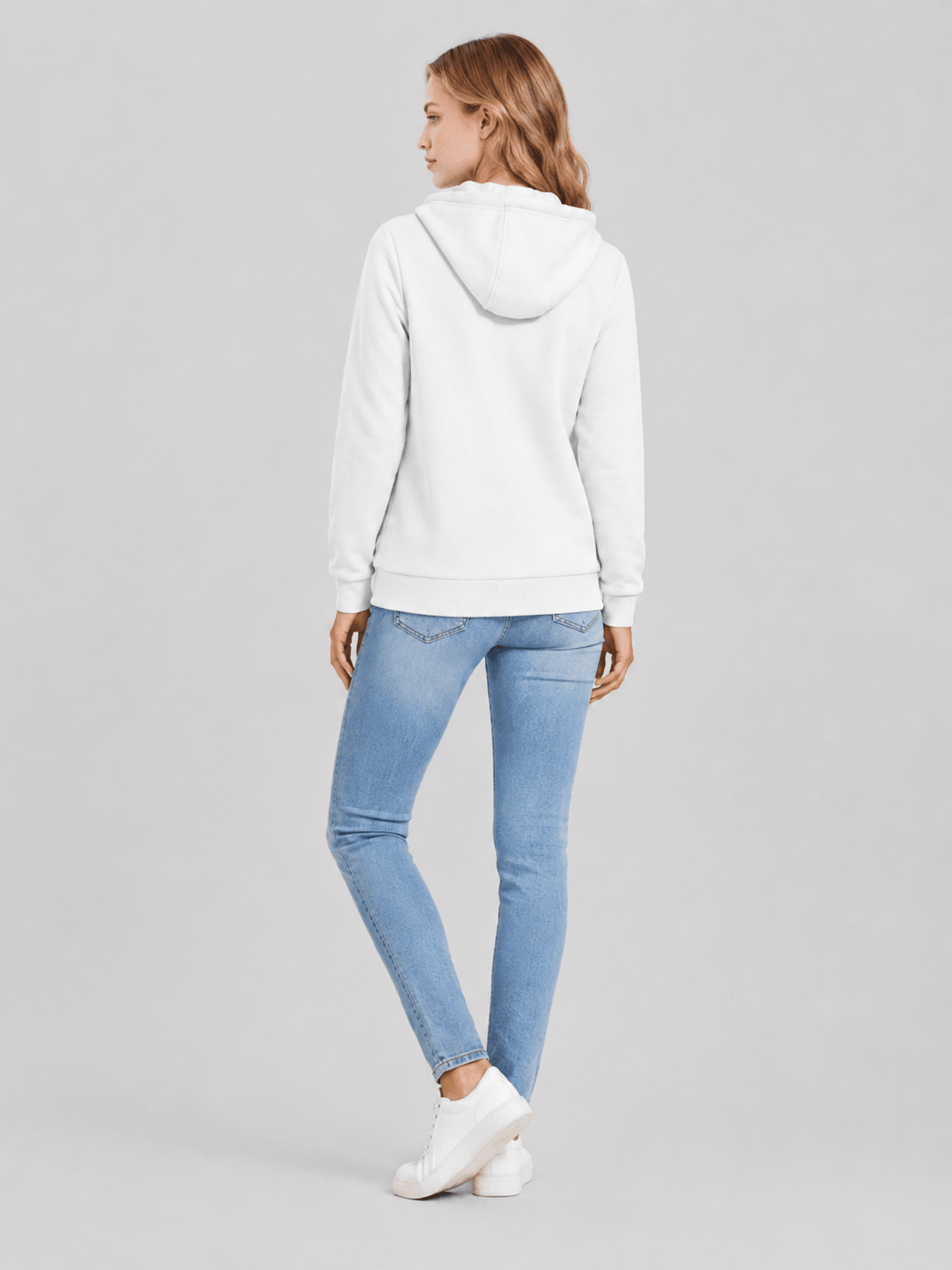 YUCOLEN Women's Fleece Lined Zip Up Hoodie Lightweight Athletic Hooded Sweatshirt in White