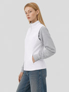 YUCOLEN Women's Full Zip Fleece Vest Anti-Static Sleeveless Jacket with Pockets in White
