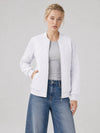 YUCOLEN Women's Lightweight Diamond Quilted Bomber Jacket with Secure Zip Pockets in White