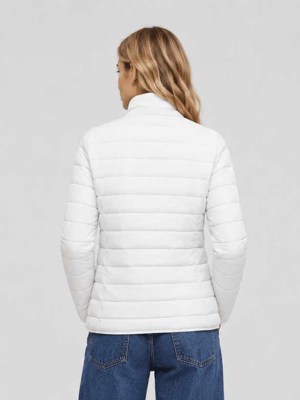 YUCOLEN Women's Lightweight Jacket Packable Water Resistant Quilted Coat with 4 Pockets in White