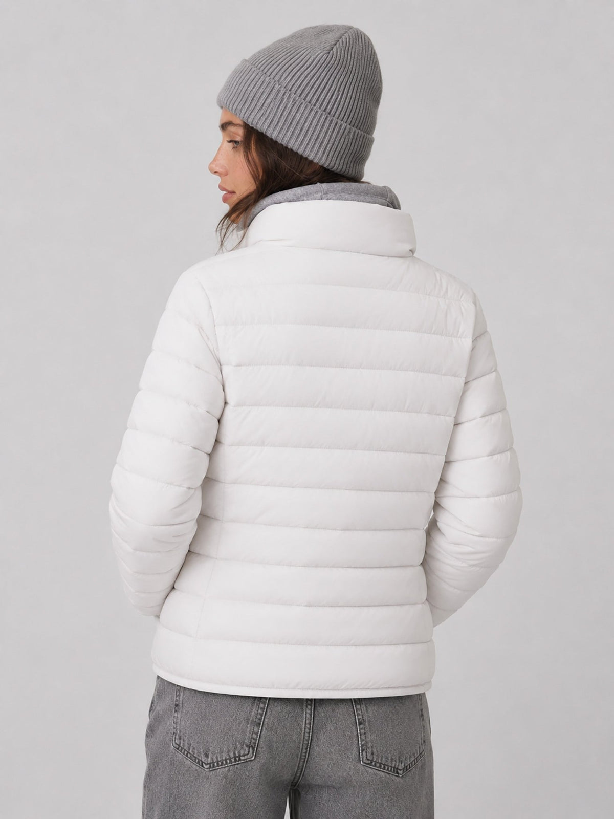 YUCOLEN Women's Lightweight Jacket Packable Water Resistant Quilted Coat with 4 Pockets in White
