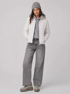 YUCOLEN Women's Lightweight Jacket Packable Water Resistant Quilted Coat with 4 Pockets in White