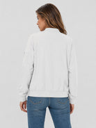 YUCOLEN Women's Lightweight Water Resistant Bomber Jacket 5-Pocket Utility Windbreaker in White