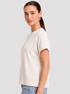 YUCOLEN Women's Oversized Ribbed Knit Short Sleeve T-Shirt Loose Batwing Casual Top in White
