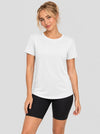 YUCOLEN Womens Quick Dry UPF 50 Athletic Short Sleeve Workout Top in White