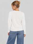 YUCOLEN Women's Soft Wool Blend Lightweight Crewneck Pullover Sweater in White