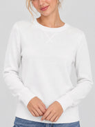 YUCOLEN Women's Soft Wool Blend Lightweight Crewneck Pullover Sweater in White