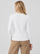 YUCOLEN Women’s Stretch Thermal Long Sleeve Active Top in White