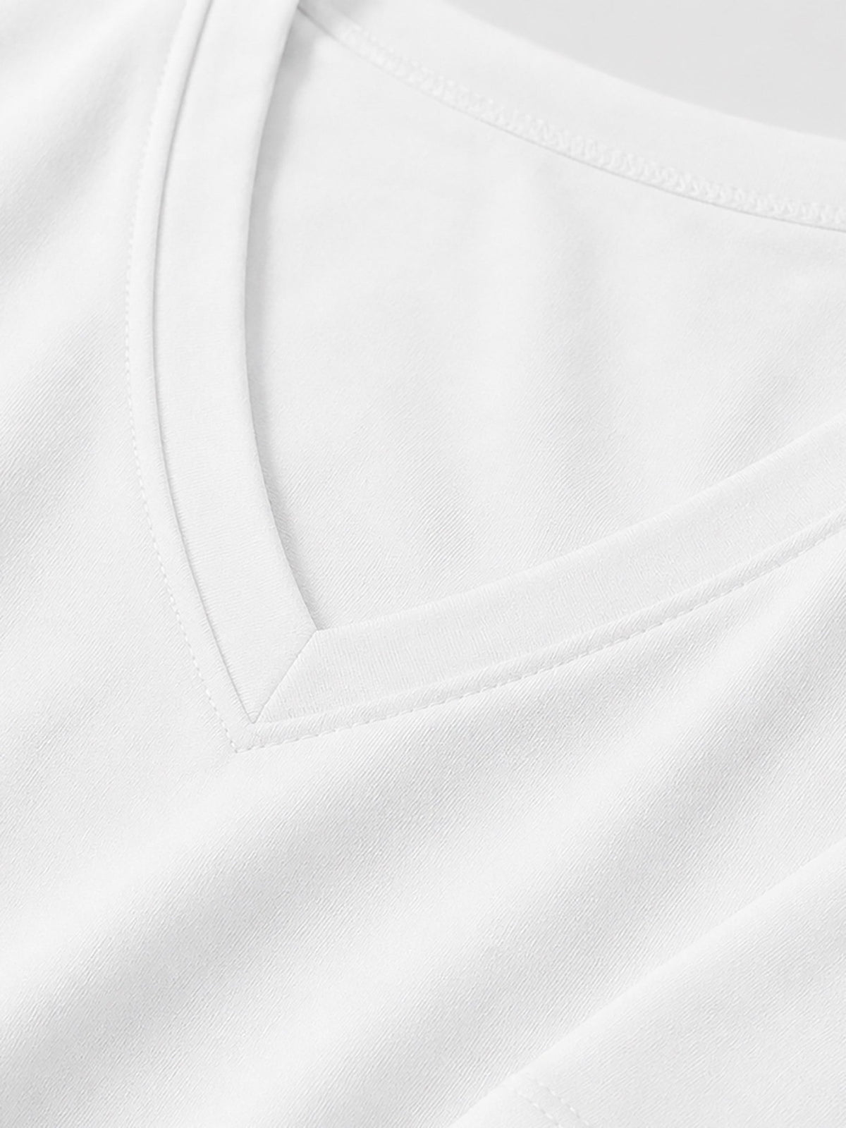 YUCOLEN Women's V Neck Long Sleeve Shirt Cotton Blend Soft Performance Tee in White