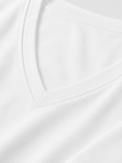 YUCOLEN Women's V Neck Long Sleeve Shirt Cotton Blend Soft Performance Tee in White