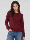YUCOLEN Women's Soft Wool Blend Lightweight Crewneck Pullover Sweater in Wine Red