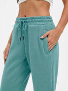 YUCOLEN Heavyweight Fleece Lined Sweatpants Baggy Unisex Relaxed Fit Joggers in Medium blue