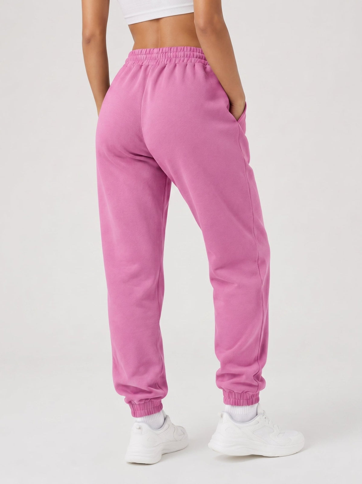 YUCOLEN Heavyweight Fleece Lined Sweatpants Baggy Unisex Relaxed Fit Joggers in Rose pink