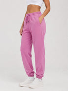 YUCOLEN Heavyweight Fleece Lined Sweatpants Baggy Unisex Relaxed Fit Joggers in Rose pink