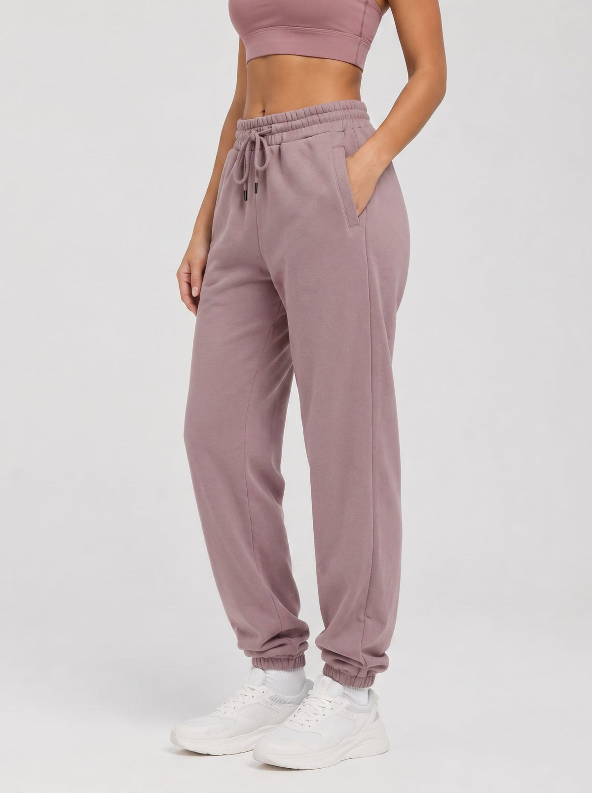 YUCOLEN Heavyweight Fleece Lined Sweatpants Baggy Unisex Relaxed Fit Joggers in Purple