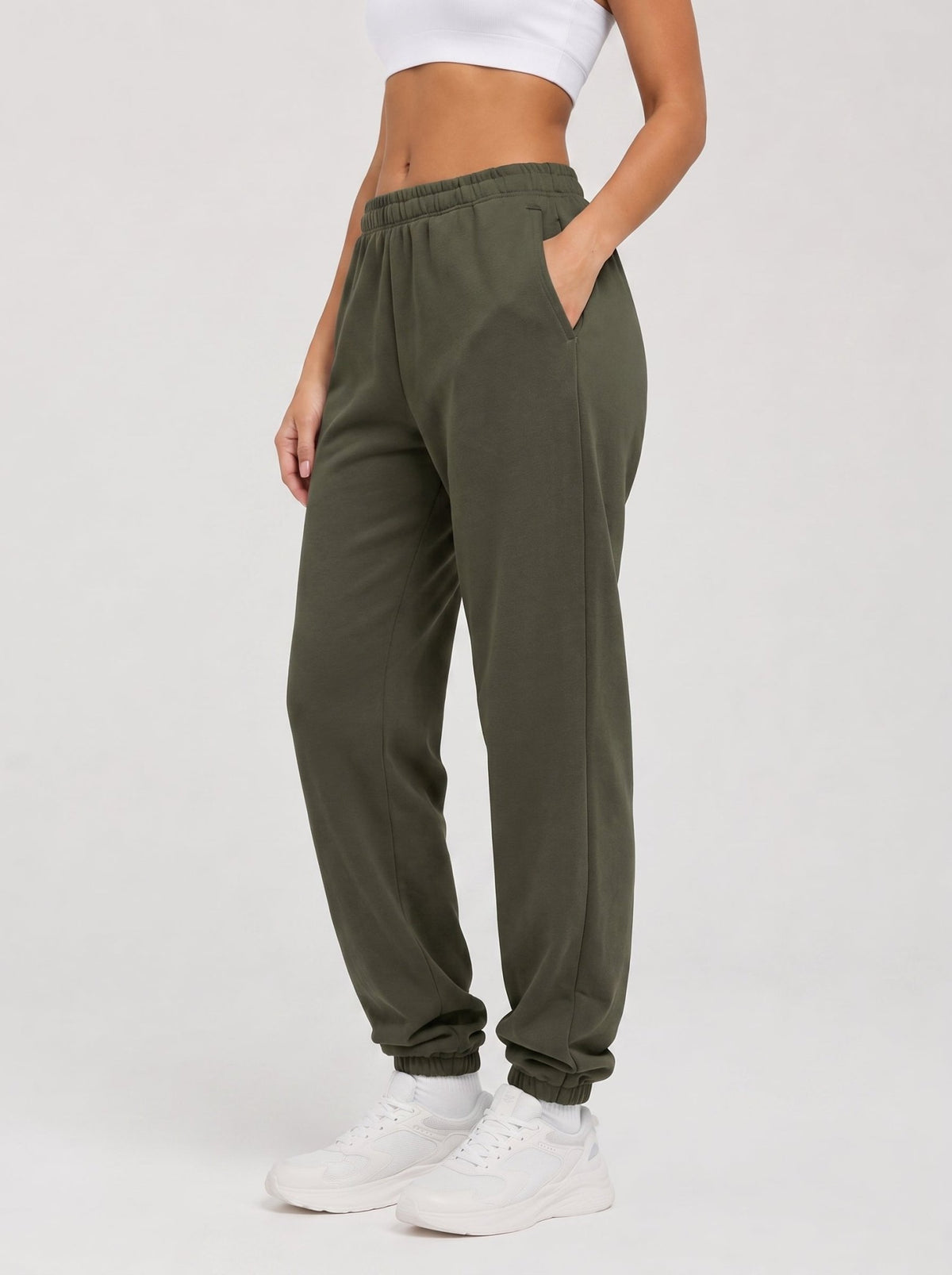 YUCOLEN Heavyweight Fleece Lined Sweatpants Baggy Unisex Relaxed Fit Joggers in Gray brown
