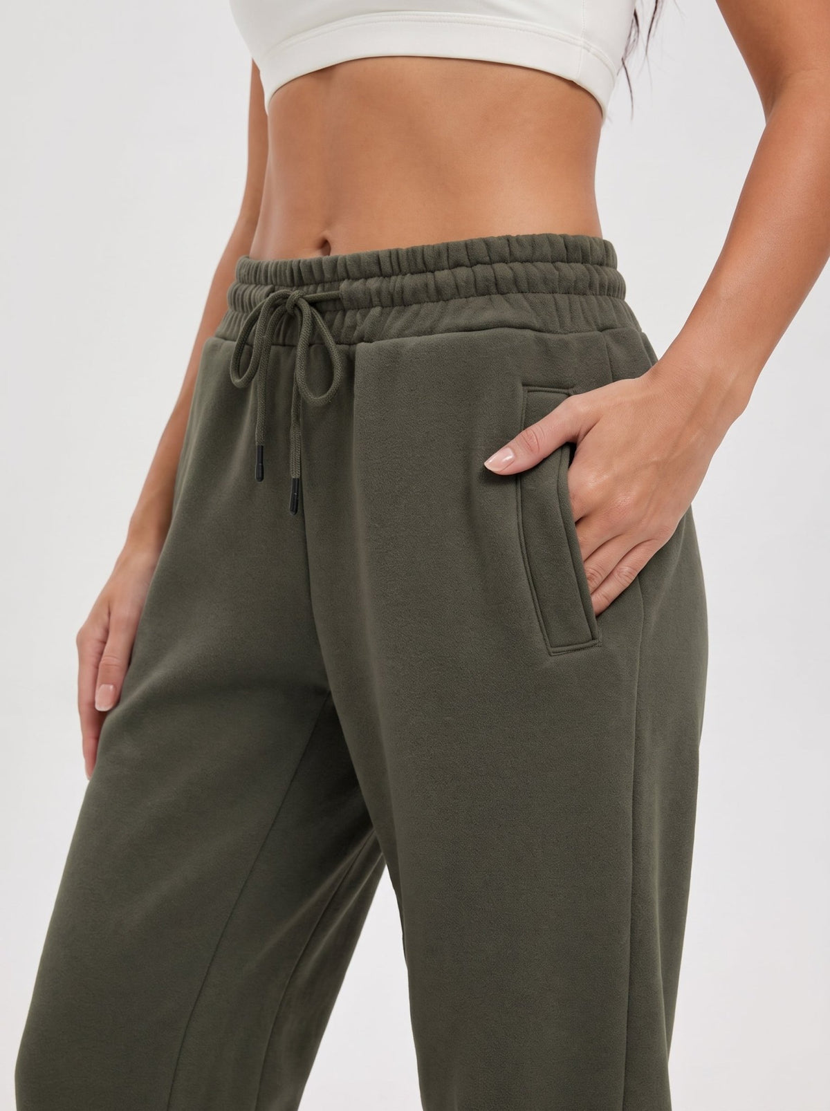YUCOLEN Heavyweight Fleece Lined Sweatpants Baggy Unisex Relaxed Fit Joggers in Gray brown