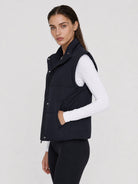 YUCOLEN Women's Cropped Puffer Vest Lightweight Windproof Insulated Gilet with Pockets in Black