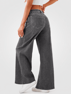 YUCOLEN Women's High Waisted Wide Leg Jeans Stretchy Vintage Loose Denim Pants in Gray