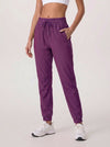 YUCOLEN Women's Lightweight Quick Dry Hiking Pants Water Resistant Outdoor Joggers in Purple Red
