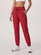 YUCOLEN Women's Lightweight Quick Dry Hiking Pants Water Resistant Outdoor Joggers in Tomato Red