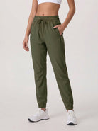 YUCOLEN Women's Lightweight Quick Dry Hiking Pants Water Resistant Outdoor Joggers in Army Green