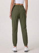 YUCOLEN Women's Lightweight Quick Dry Hiking Pants Water Resistant Outdoor Joggers in Army Green