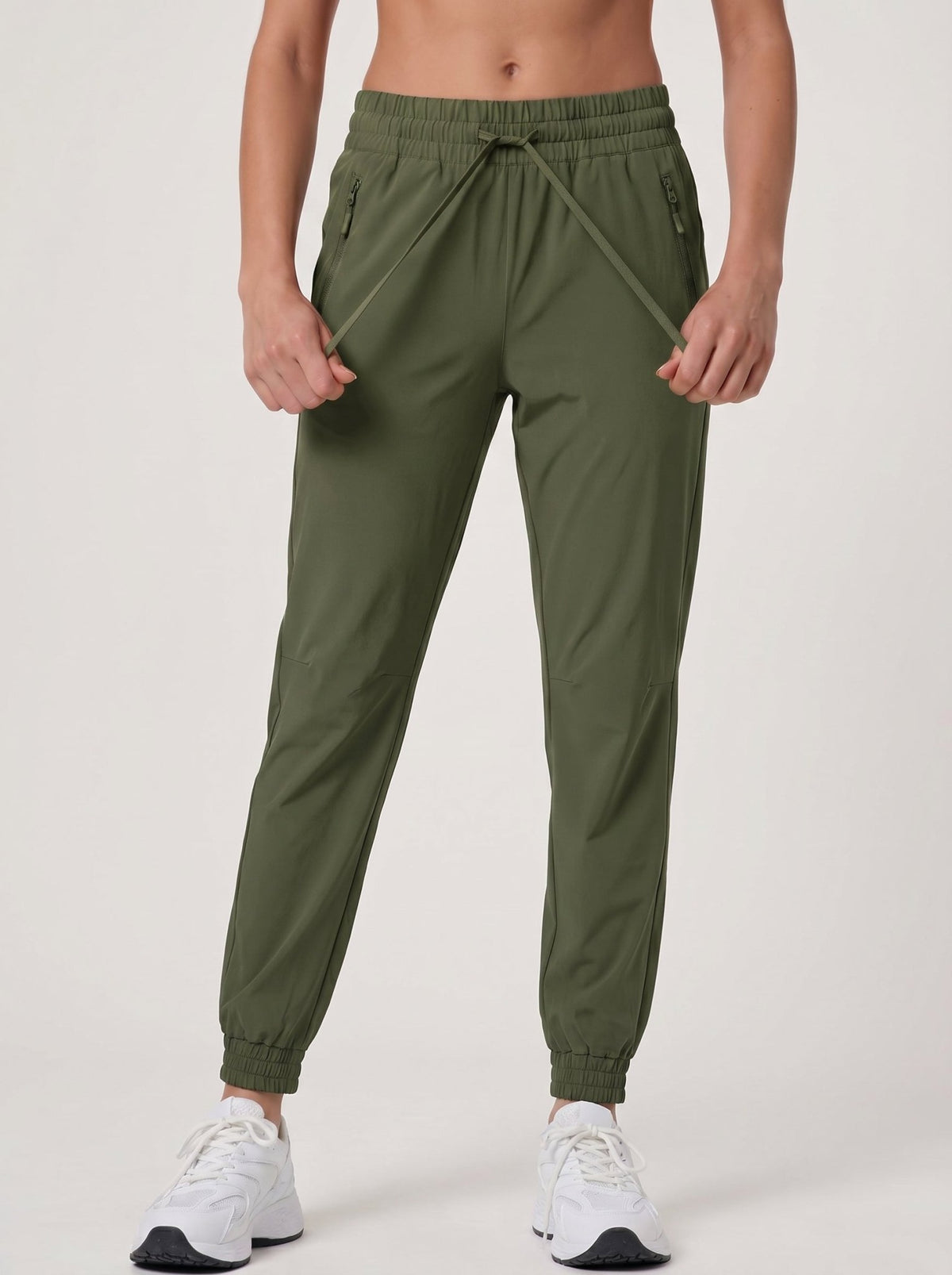 YUCOLEN Women's Lightweight Quick Dry Hiking Pants Water Resistant Outdoor Joggers in Army Green