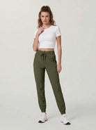 YUCOLEN Women's Lightweight Quick Dry Hiking Pants Water Resistant Outdoor Joggers in Army Green
