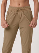 YUCOLEN Women's Lightweight Quick Dry Hiking Pants Water Resistant Outdoor Joggers in Khaki