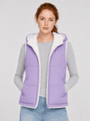YUCOLEN Women's Reversible Puffer Fleece Lined Hooded Vest in Taro Purple