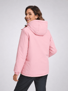 YUCOLEN Women's Waterproof Ski Jacket Fleece Lined Insulated Winter Snow Coat with 5 Pockets in Pink