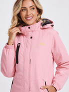YUCOLEN Women's Waterproof Ski Jacket Fleece Lined Insulated Winter Snow Coat with 5 Pockets in Pink