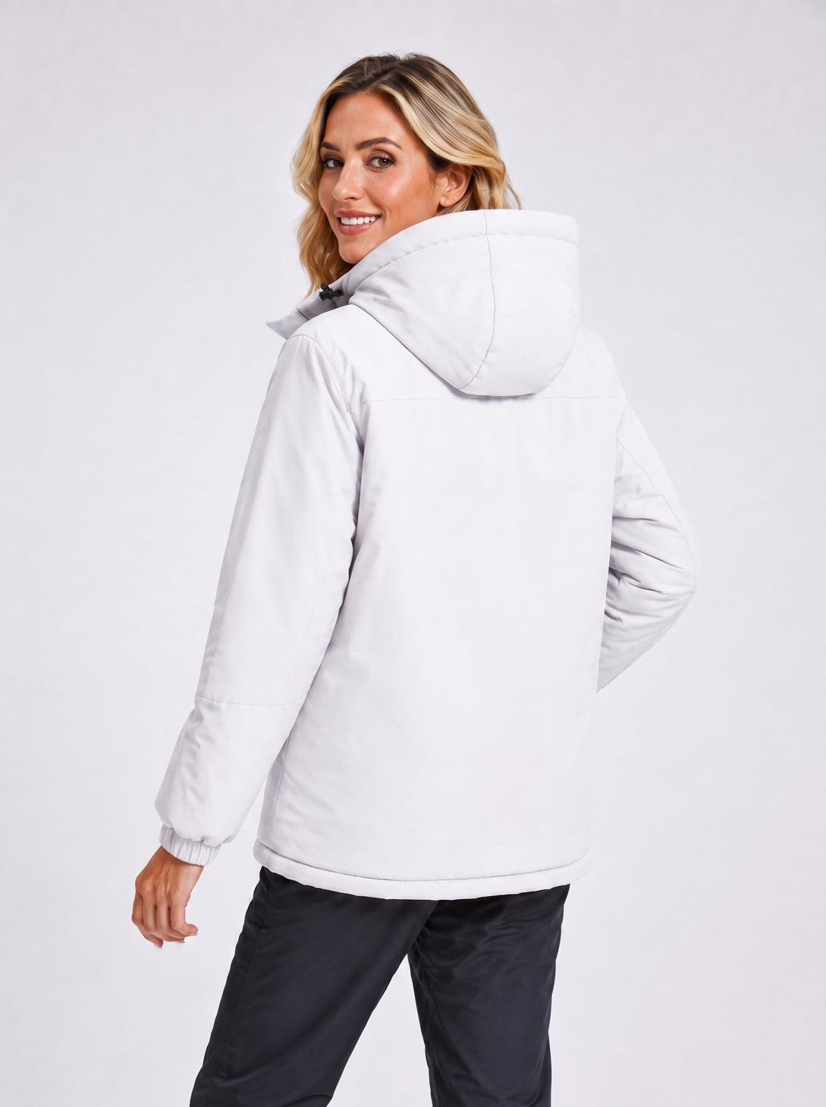 YUCOLEN Women's Waterproof Ski Jacket Fleece Lined Insulated Winter Snow Coat with 5 Pockets in White