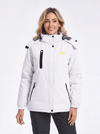 YUCOLEN Women's Waterproof Ski Jacket Fleece Lined Insulated Winter Snow Coat with 5 Pockets in White