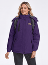 YUCOLEN Women's Waterproof Ski Jacket Fleece Lined Insulated Winter Snow Coat with 5 Pockets in Dark Purple
