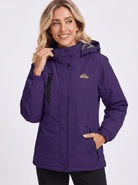 YUCOLEN Women's Waterproof Ski Jacket Fleece Lined Insulated Winter Snow Coat with 5 Pockets in Dark Purple